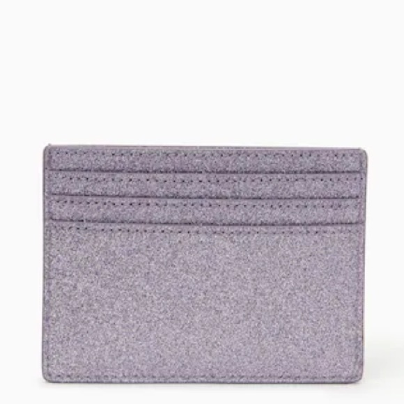 NWT Kate Spade Lilac Frost Sparkle Glitter Tinsel Boxed Small Card Holder Wallet - Picture 4 of 16